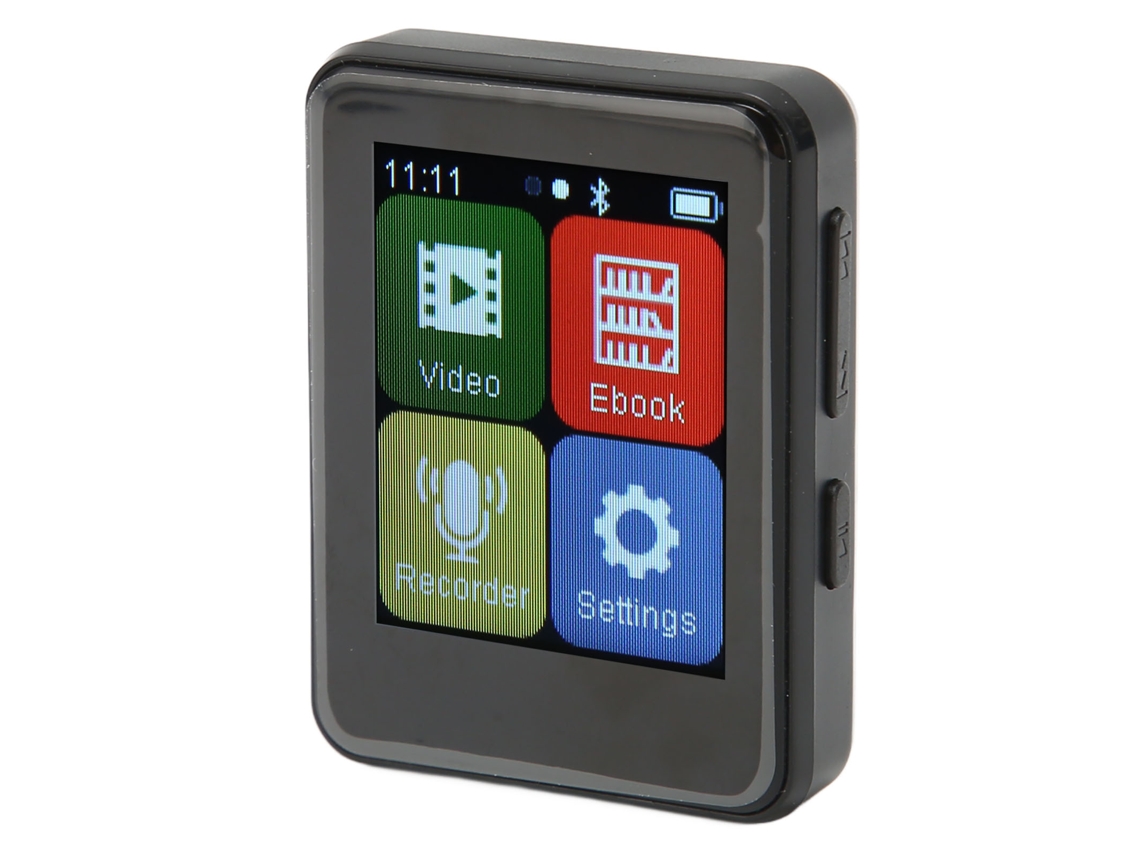 Reproductor MP3 Bluetooth Yizhood D2 de 1,8 pulgadas con tarjeta TF de 256 GB (negro)