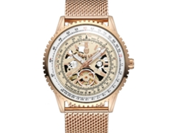 Reloj De Pulsera Para Hombre Con Correa De Malla Casual Bagari Oro Rosa
