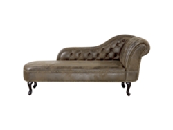 Chaise longue derecho BELIANI Nimes de Gamuza sintética Marrón 169x65x79