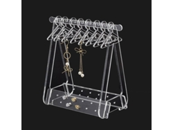 Organizador de joyas de acrílico transparente esmerilado, modelo 2026, con diseño de tendedero y 26 agujeros.