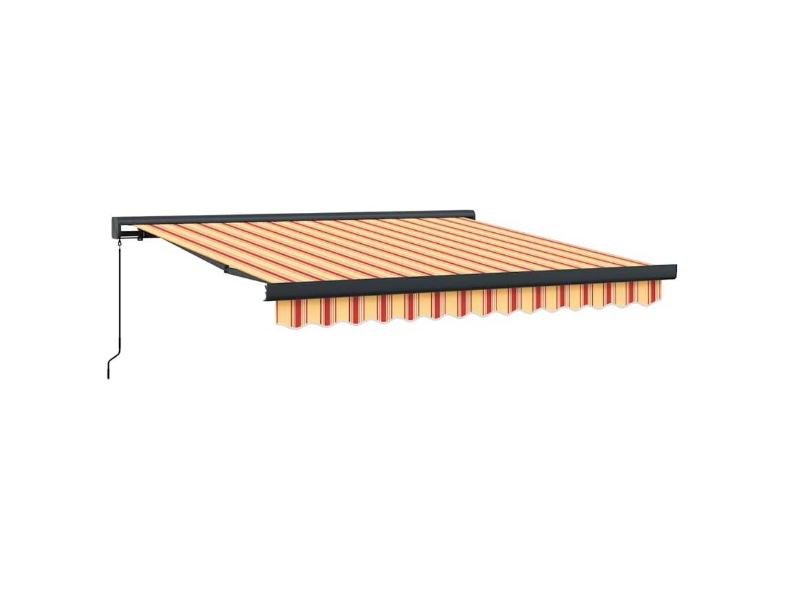 Maison Exclusive - Toldo Retráctil Aluminio Y Tela Blanco Y Amarillo 3x2,5 M