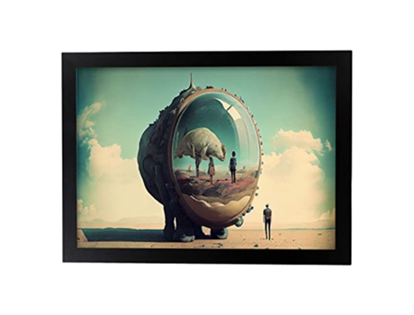 NACNIC Poster Lente Gigante En Estilo Surrealismo Cinematográfico Ilustraciones Y Grabados De Historieta Abstracta Y Artística A3 Marcos Negros