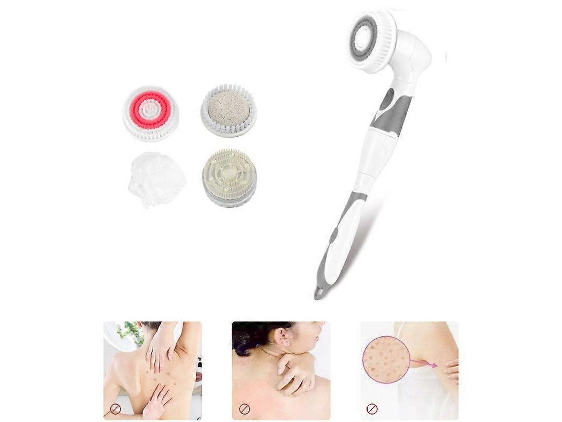 Cepillo de baño eléctrico 4 en 1, cepillo de limpieza corporal, masajeador de espalda y exfoliante eléctrico. Nostalgia88