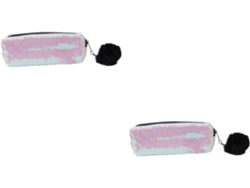 Estojo Para Lápis Nuobesty De 2 Peças Com Glitter Estilo Sereia Para Armazenamento Prático