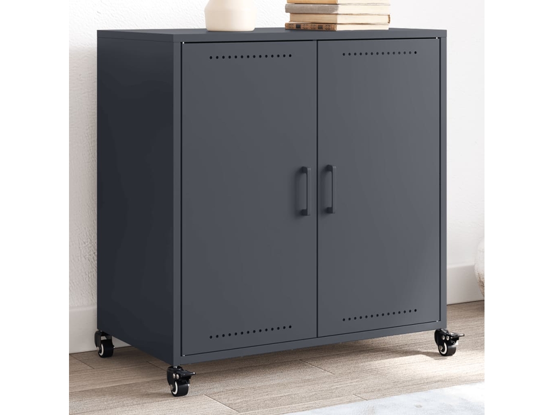 Aparador | Buffet | Armario De Apoyo 68,5x39x72 Cm Acero Antracita Wsd15141 Lovely Home