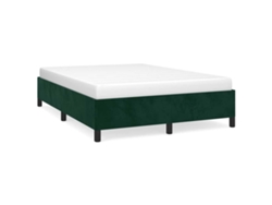 Maison Exclusive - Estructura Cama Sin Colchón Terciopelo Verde Oscuro 140x190 Cm