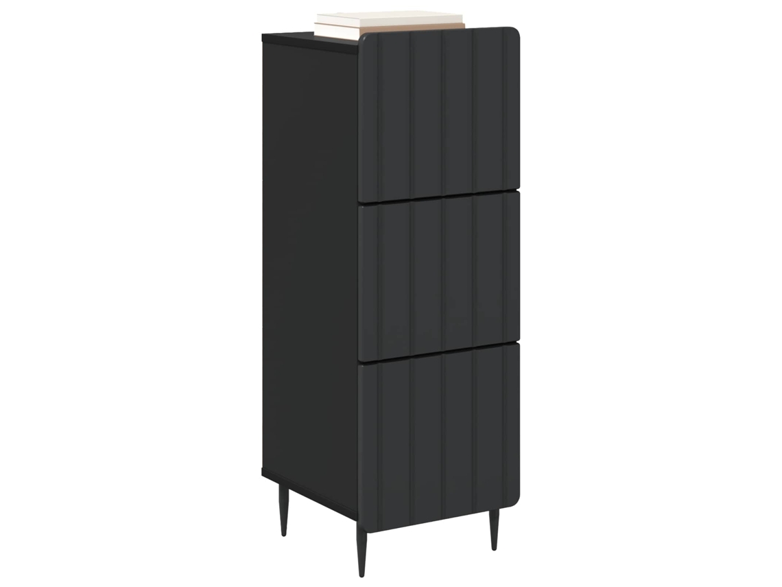 Maison Exclusive - Cajonera Negro 33 X 34,5 X 92 Cm Madera De Ingeniería