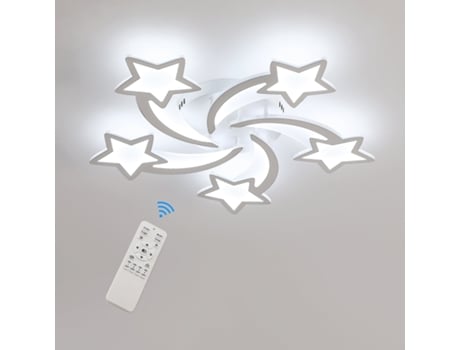 Lámpara De Techo Led Regulable, Acrílico Luces De Techo Creativa Con Forma De Estrella De 5 Cabezas, 60W Moderna Plafon Led Techo Apto Para Salón, ...