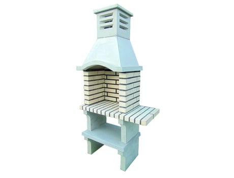 BBQ NATIVE - Barbacoa de 1 balda, de ladrillo blanco y cemento refractario - 98x50x205cm ARTICIMENTOS