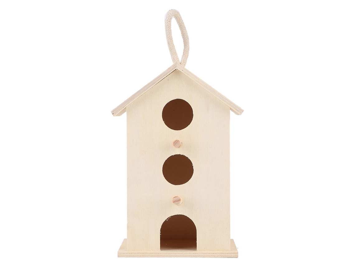 Nido De Madera Colgante Para Pájaros, Casa De Cría Y Descanso Para Jardín Exterior.