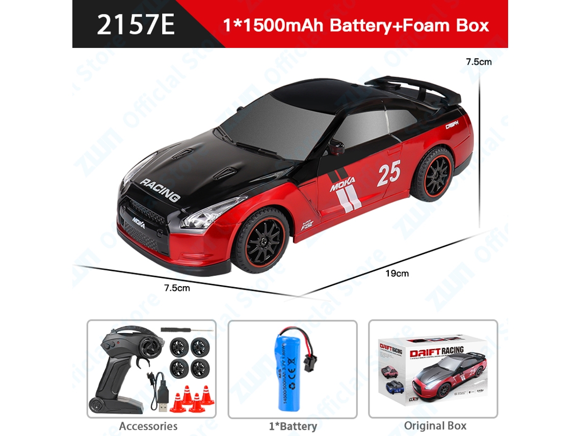 Coche RC 124 4WD Drift 2.4G Control remoto Mini todoterreno coche de carreras juguete para niños rojo Aeuzwr