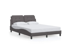 Maison Exclusive - Estructura De Cama Sin Colchón Zadar Cuero Sintético Gris 140x200 Cm