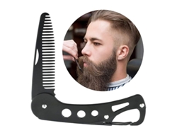 Peine Plegable Para Barba Linjou Para Hombre, Acero Inoxidable Con Abridor De Botellas, Portátil.