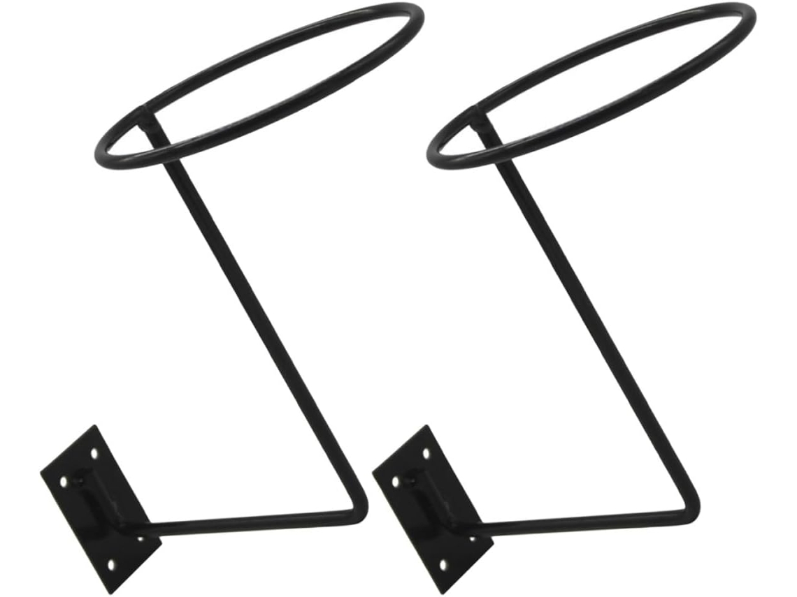 Soporte Pared Multifuncional Hierro Negro 2 Piezas Casco Motocicleta Balón Baloncesto Colgador Sombreros