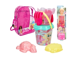 Set cubo playa c/muñeca, accesorios y mochila transporte BARBIE