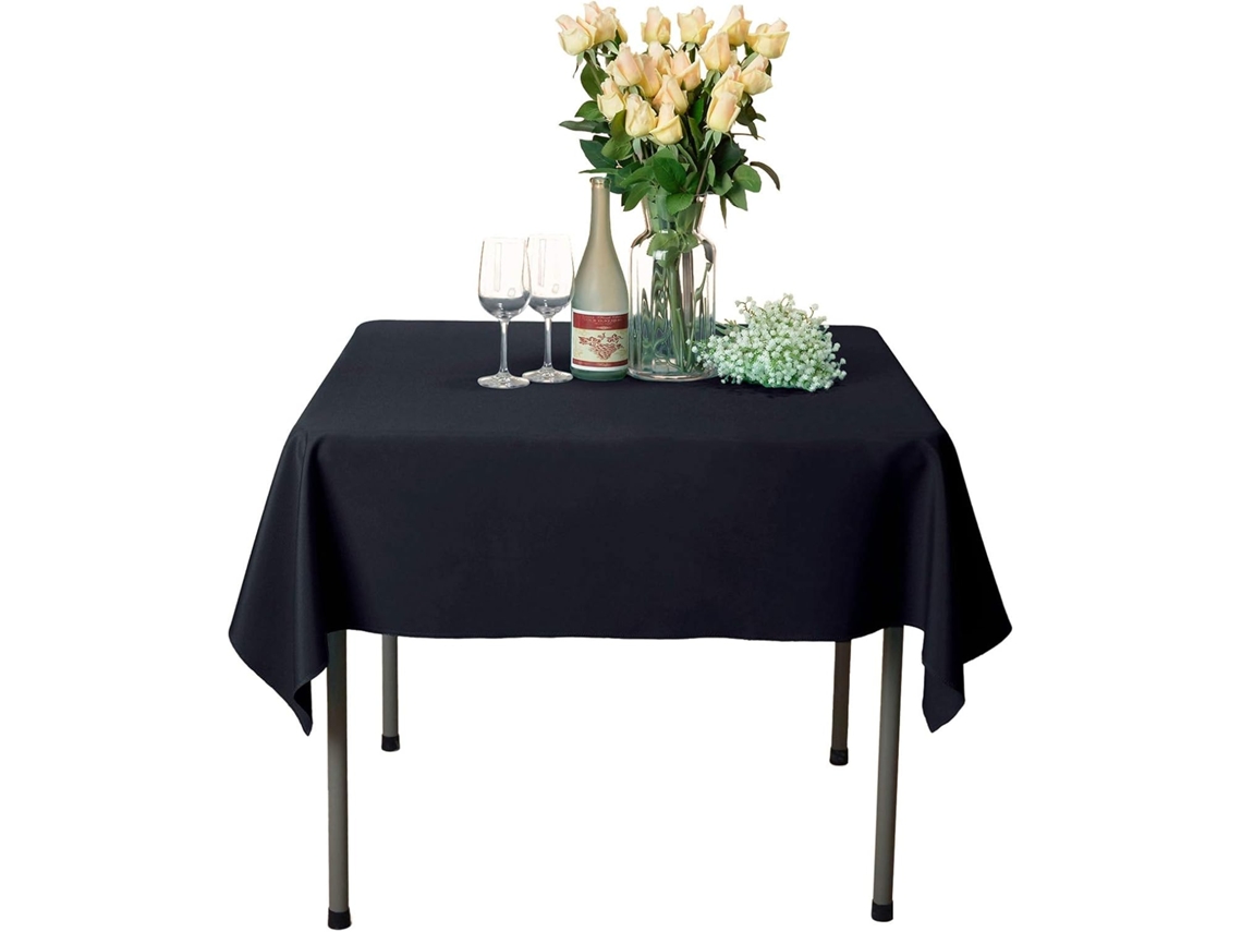 Mantel cuadrado de diseño elegante, tela de popelina premium antimanchas para comedor, lavable a máquina y anticontaminación para fiestas, 1