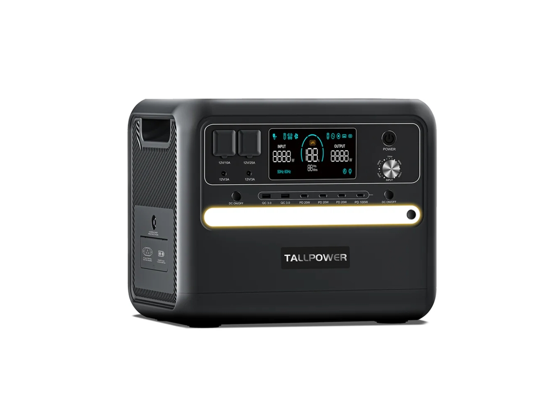Estación De Energía Portátil Tallpower V2400 (2160wh - Generador Solar Lifepo4 - Salida Ac 2400w - Usb-c Pd 100w - Luz Led - 13 Salidas)