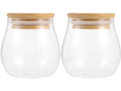 Juego de 2 tarros de cristal herméticos para almacenar cereales y frutos secos, con cuerpo transparente y diseño a prueba de fugas.