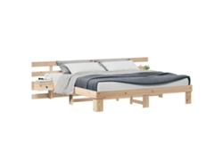 Cama De Matrimonio | Cama Para Adultos | Estructura De Cama Marrón 180 X 200 Cm Madera De Pino Macizo