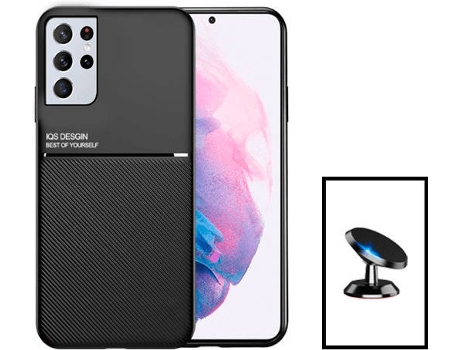 Kit Carcasa Trasera Magnética Anti Choque + Soporte Samsung Galaxy S22 5G Ultra 5G GIFT4ME Negro