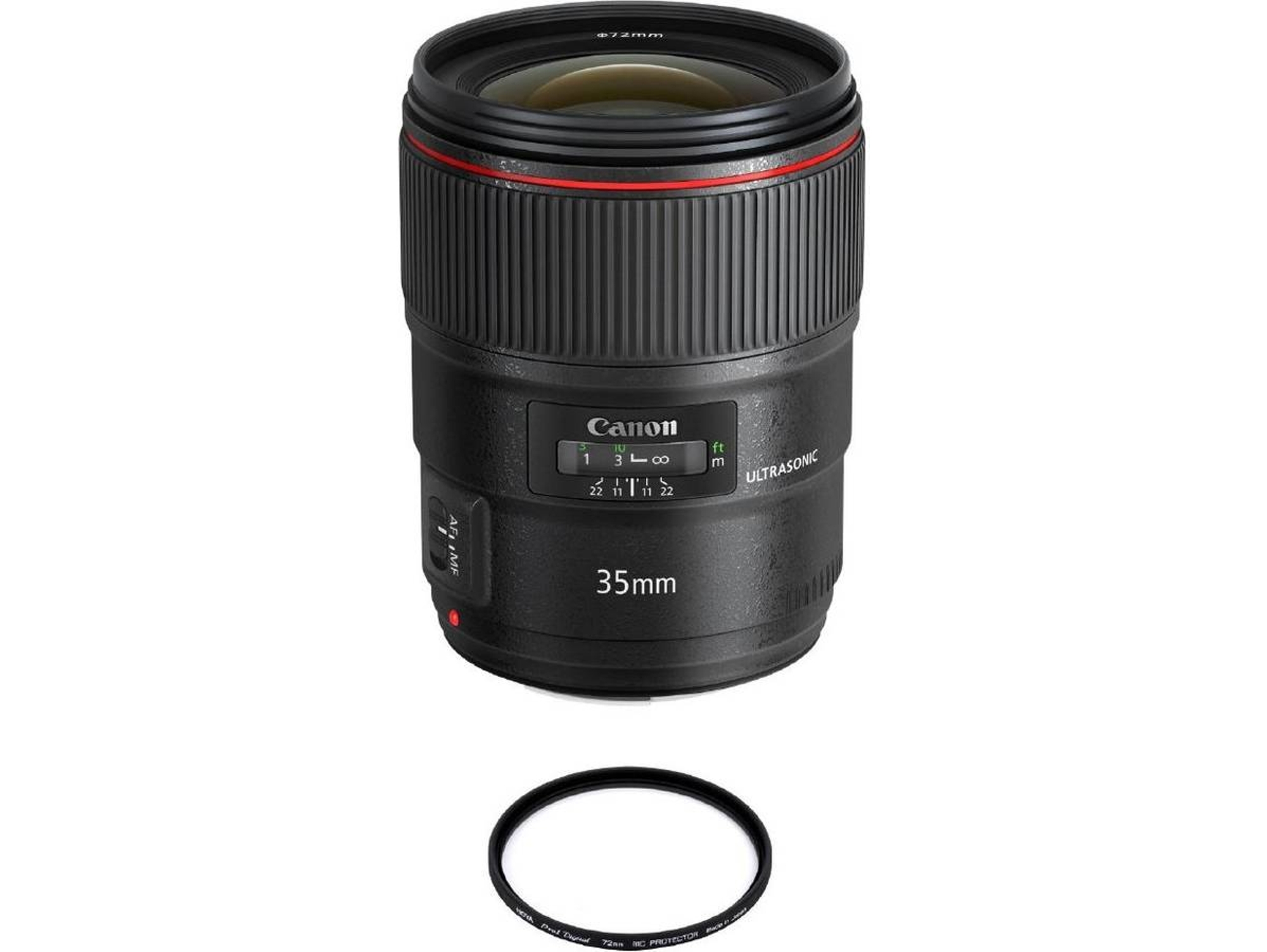 Objetivo CANON EF 35mm F1.4L II USM + HOYA 72mm PRO 1D Protetor