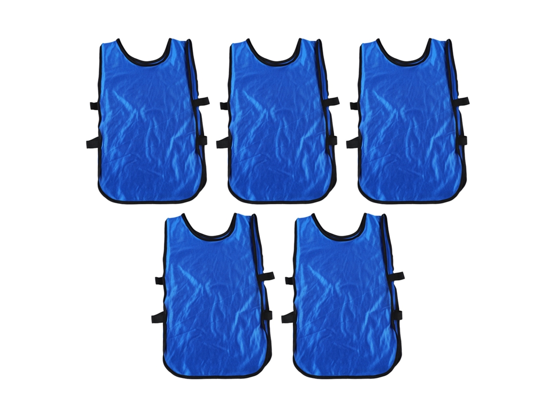 5 Chalecos De Entrenamiento Sin Mangas Para Niños, Ideales Para Prácticas De Fútbol, Cuello Redondo, Color Azul Oscuro.