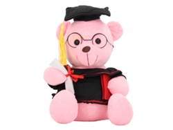 Dan26-oso De Peluche Pequeño Con Vestido Gorro Y Diploma Juguete De Peluche Animal Para Regalos De Graduación Rosa