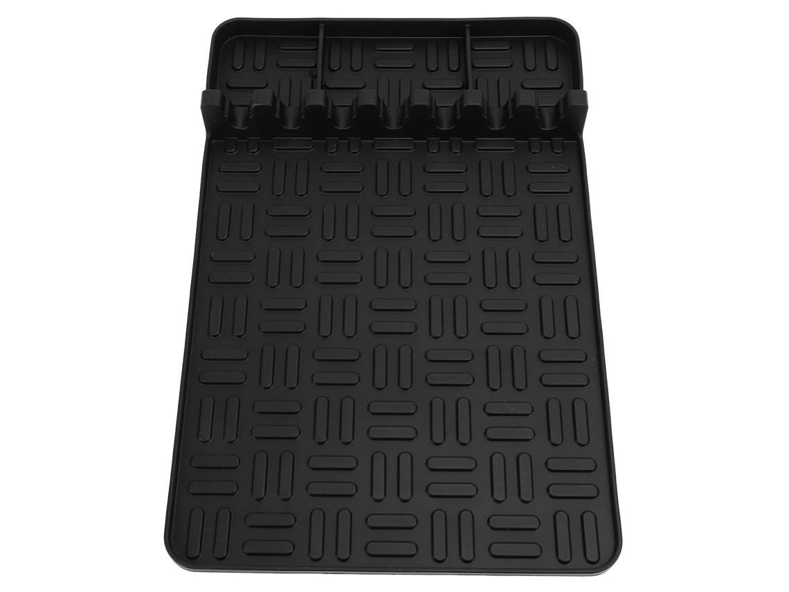 Alfombrilla de silicona para parrilla, resistente al calor, lavable, reutilizable, suave y flexible, para asar, acampar, color negro