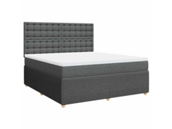 Maison Exclusive - Cama Box Spring Con Colchón Tela Gris Oscuro 180x200 Cm