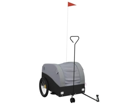 Remolque para bicicleta hierro VIDAXL negro y gris (45 kg)