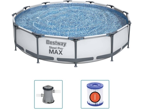Juego de Piscina BESTWAY (Gris - Acero - 366x76 cm)