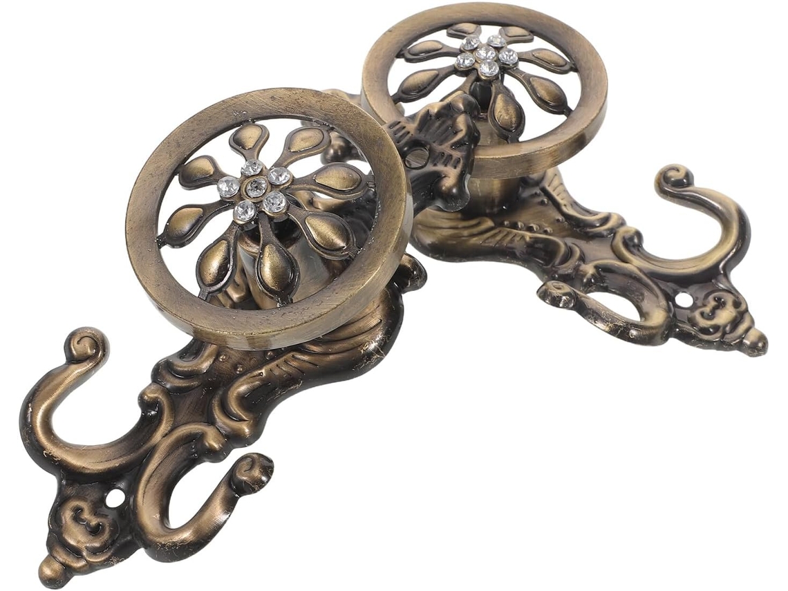 Ganchos Para Cortinas De Aleación De Zinc Con Forma De Girasol, Diseño Sencillo Y Montaje En Pared.