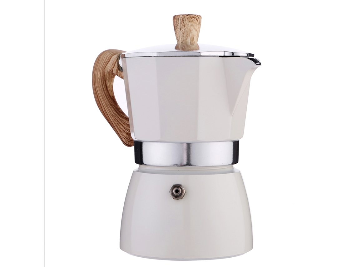 Cafetera octogonal de aluminio para café tostado Eifson (450 ml, blanca)