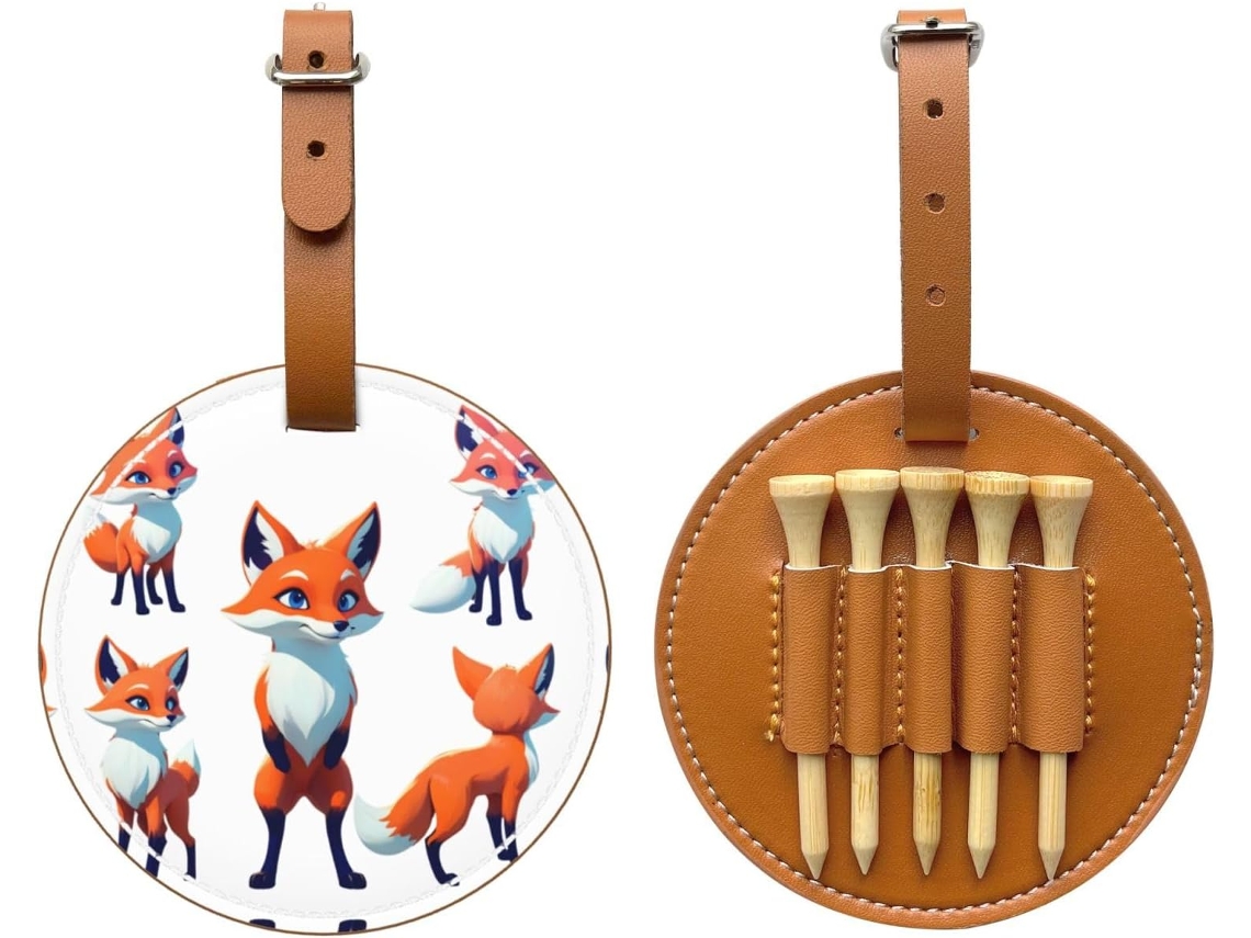 Bolsa para tees de golf Fantasy Fox, negra, fácil de transportar y eficiente | Sin marca