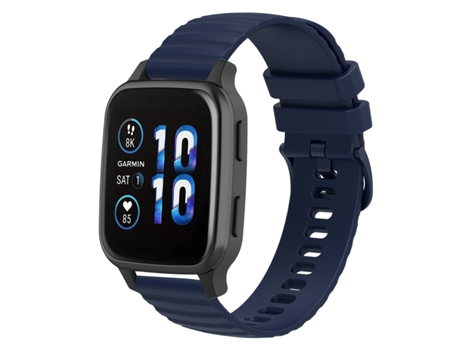 Correa de reloj inteligente para Garmin Forerunner Sq2 Music Correa de reloj de silicona de color sólido con patrón de puntos ondulados de 20 mm (a...
