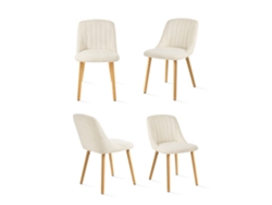 Sillas De Comedor Goeurvant 993(pack De 4, Crema, Chenilla)