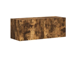 Soporte para TV de 2 piezas | Mueble para TV | Mueble de pared para TV de roble ahumado
