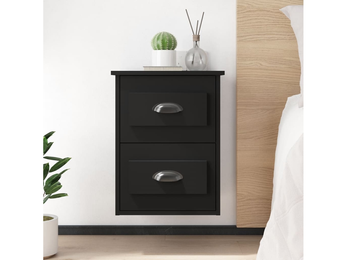 Mesita de Noche de Pared 41,5X36X53 Cm Negro