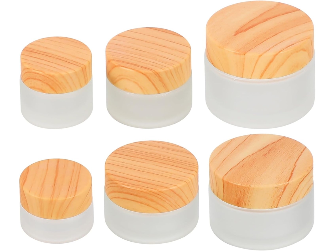 De 6 Potes De Vidro Fosco De 5g A 50g, Recipientes Recarregáveis Para Creme E Loção, Potes Herméticos.