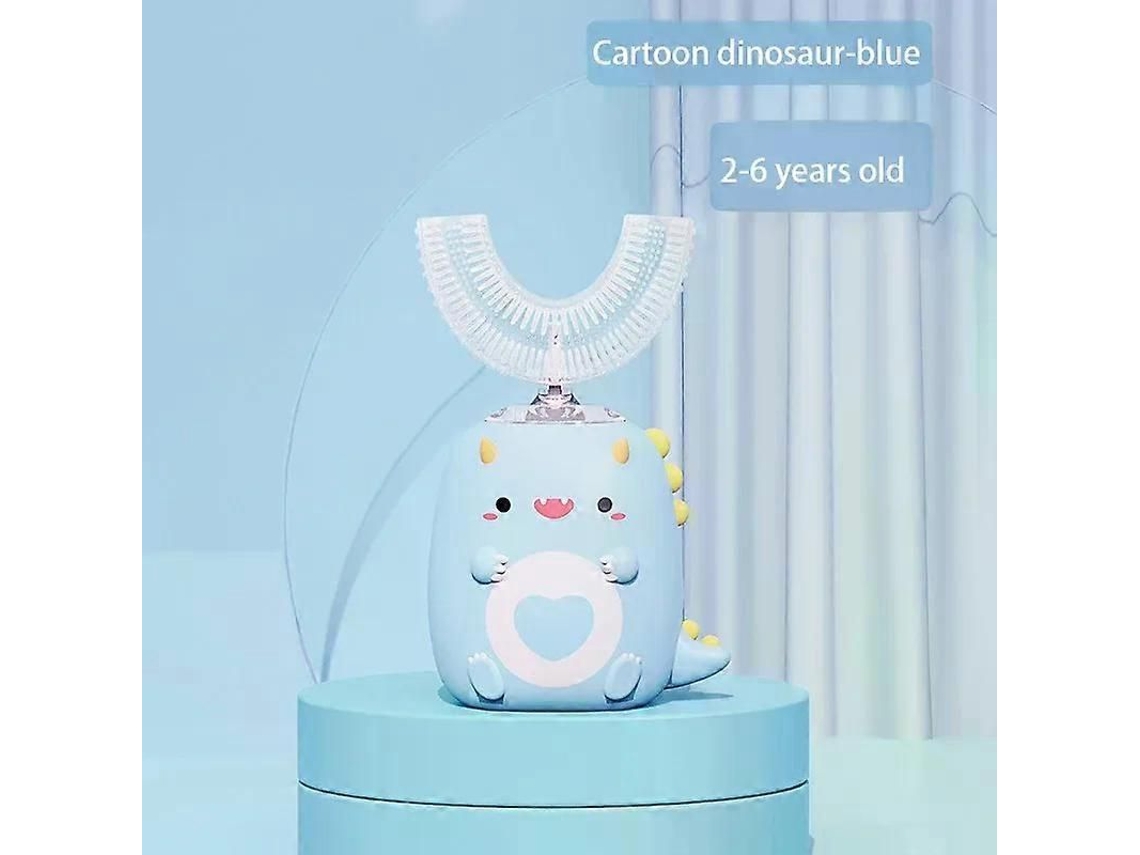 Cepillo de dientes eléctrico sónico infantil en forma de U, de silicona, con función blanqueadora de 360 grados GOKOCO
