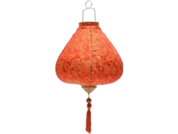Linterna Otoñal Naranja De Estilo Antiguo En Tela Y Metal, Fácil De Transportar Y Duradera.