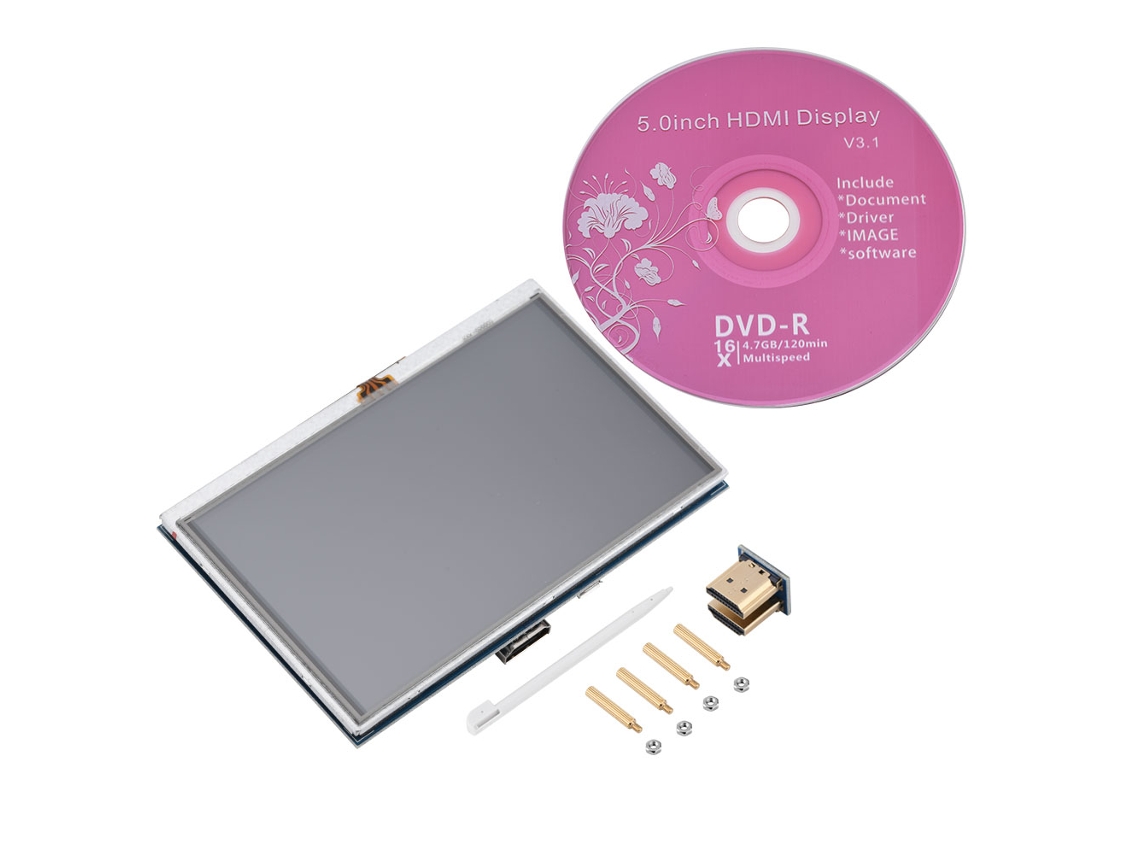 Pantalla Lcd De 5 Pulgadas 800x480 Con Táctil Resistivo Para Raspberry Pi 3/2/1