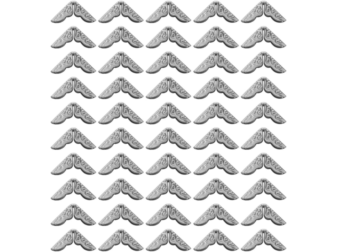 Juego de 40 protectores de esquina de metal plateado para álbumes de fotos - Duraderos - Ideales para decoración DIY - GOKOCO