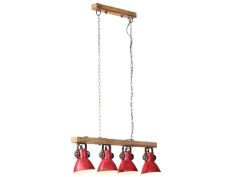 Lámpara De Techo VIDAXL Rojo Hierro (90x24x111 cm)