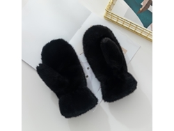 Guantes De Invierno Para Mujer, Bonitos Guantes De Ciclismo De Pelo Sintético Grueso, Colores Lisos. Multifuncionales Y Cómodos De Llevar.