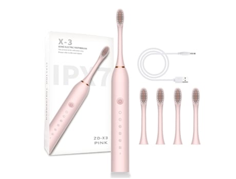Cepillo de Dientes Eléctrico TRUMSEN X-3 Rosa (45000 Rpm - 6 Modos - Recargable)
