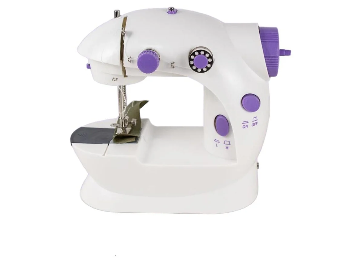 Máquina de Coser Eléctrica Doméstica Modelo 202 Automática Compacta con Luz y Pedal Mesa Portátil para Costura Casera
