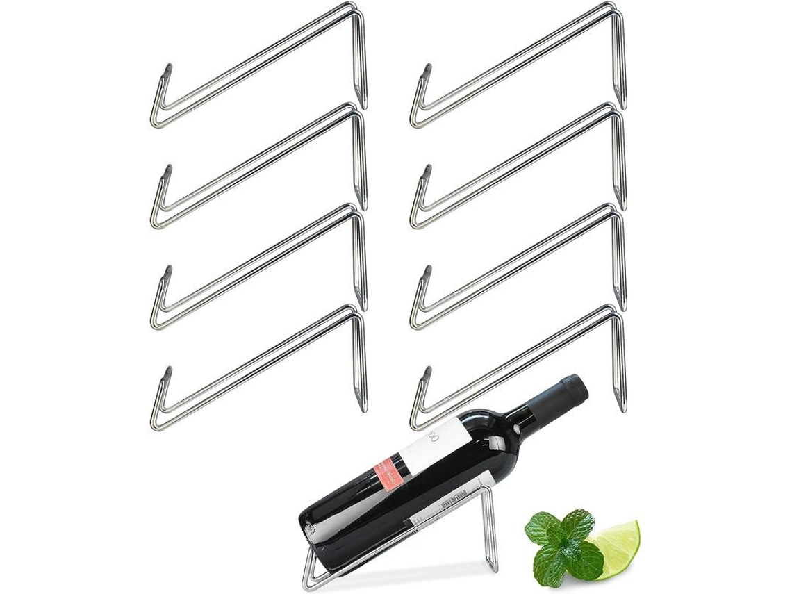 Soporte Individual Para Botellas De Vino De Acero Inoxidable, Juego De 8, Estilo Moderno, Para Instalación Sobre Mesa.