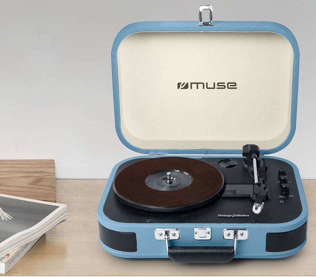 Tocadiscos MUSE MT-201 BT (Azul - Automático - 33 1/3 - 45 - 78 rpm)