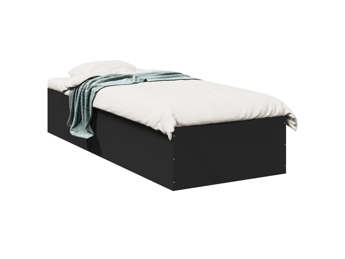 Maison Exclusive - Estructura De Cama Madera De Ingeniería Negra 75x190 Cm